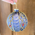 Ornament Various Accented Gold Glitter Designs with Gems (3 Colors)