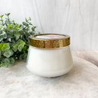 Little Flower Apricot Rose Pressed Floral Candle-Medium