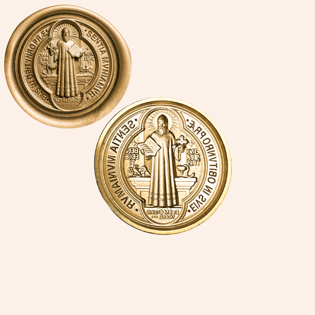 Catholic Wax Seal Stamps, Saint Benedict Medal (Front)