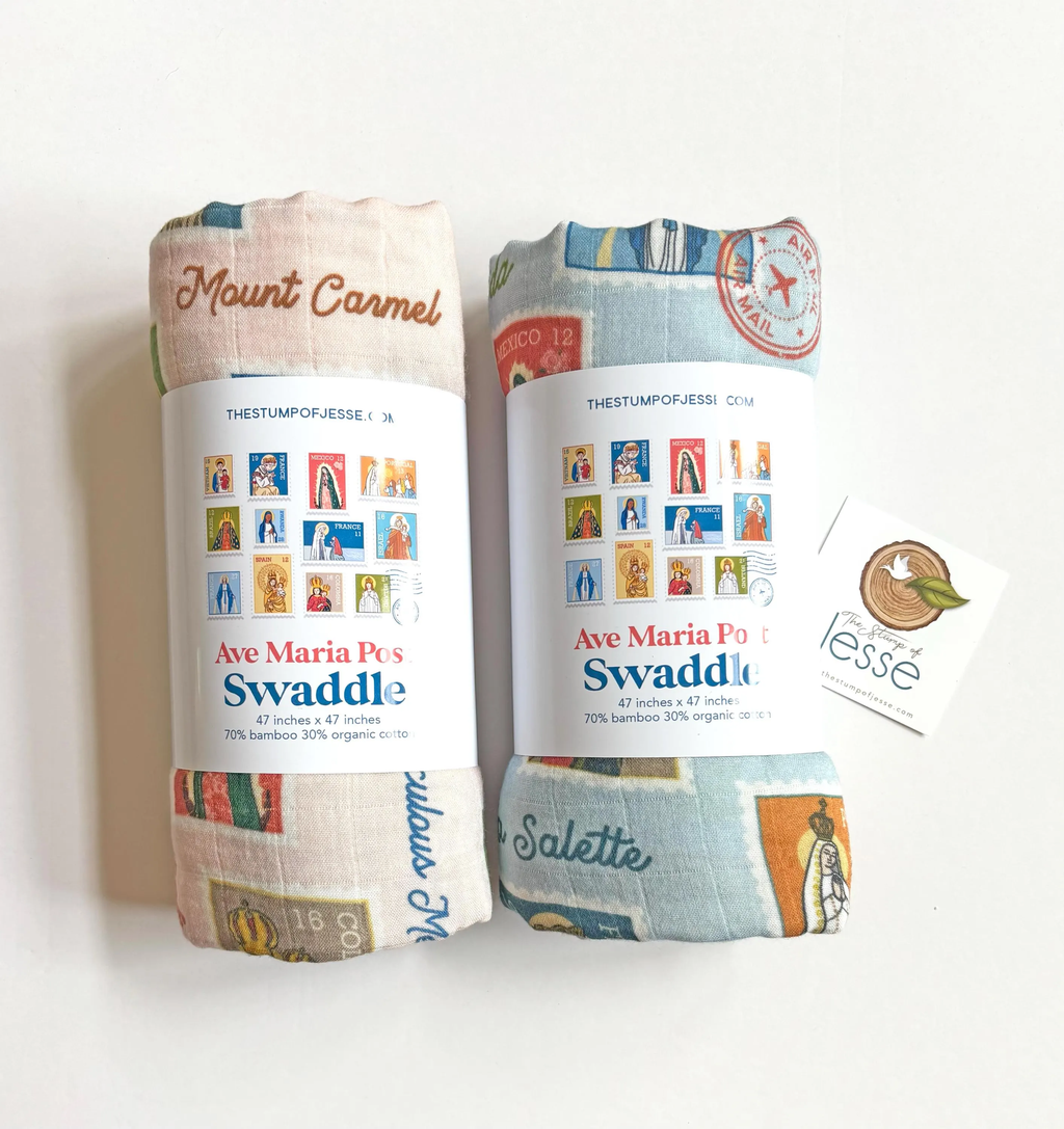 Ave Maria Post Pink Bamboo Muslin Swaddle