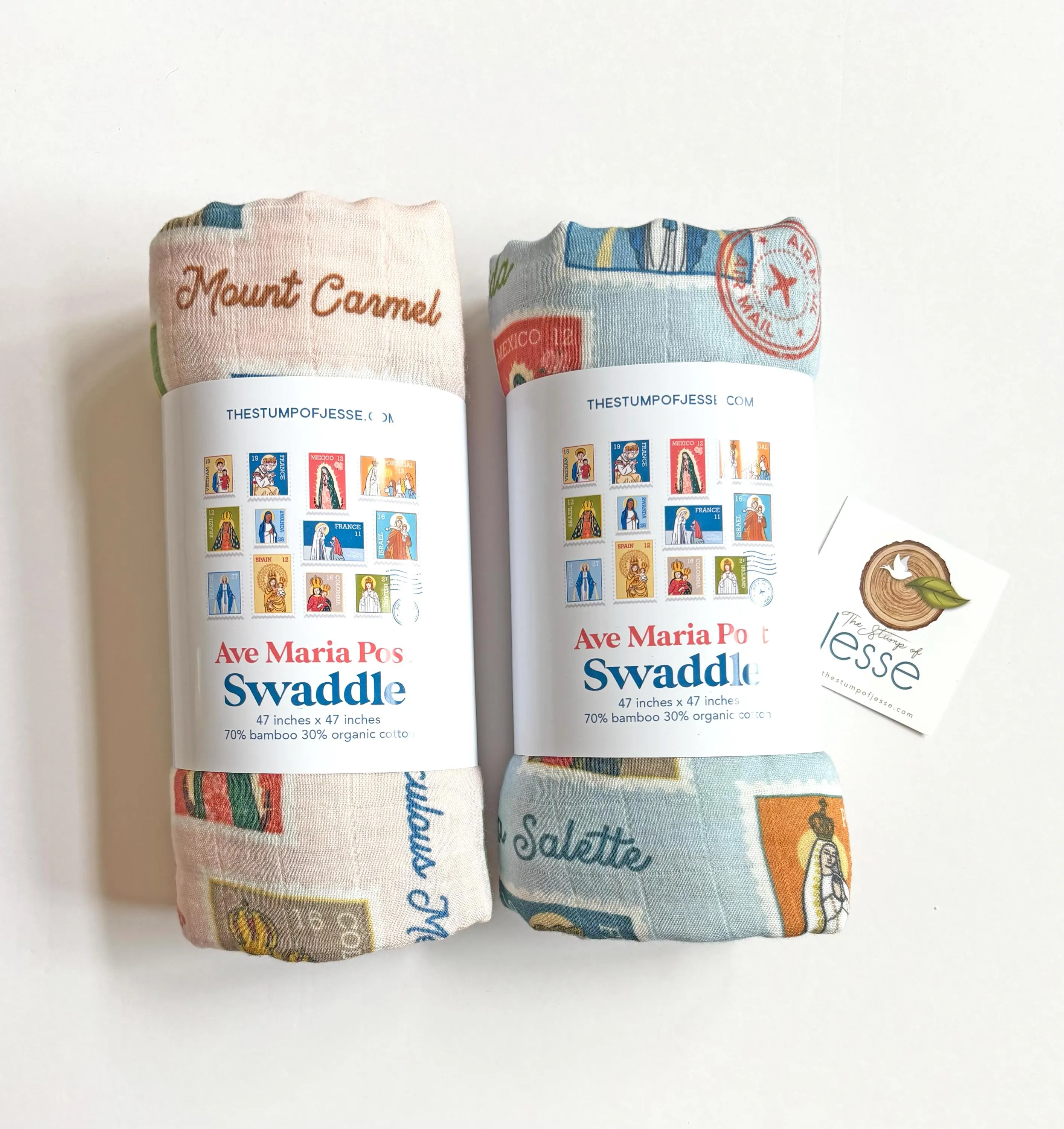 Ave Maria Post Pink Bamboo Muslin Swaddle