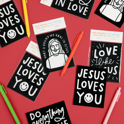 Love Like Jesus Valentine Fuzzy Coloring Cards