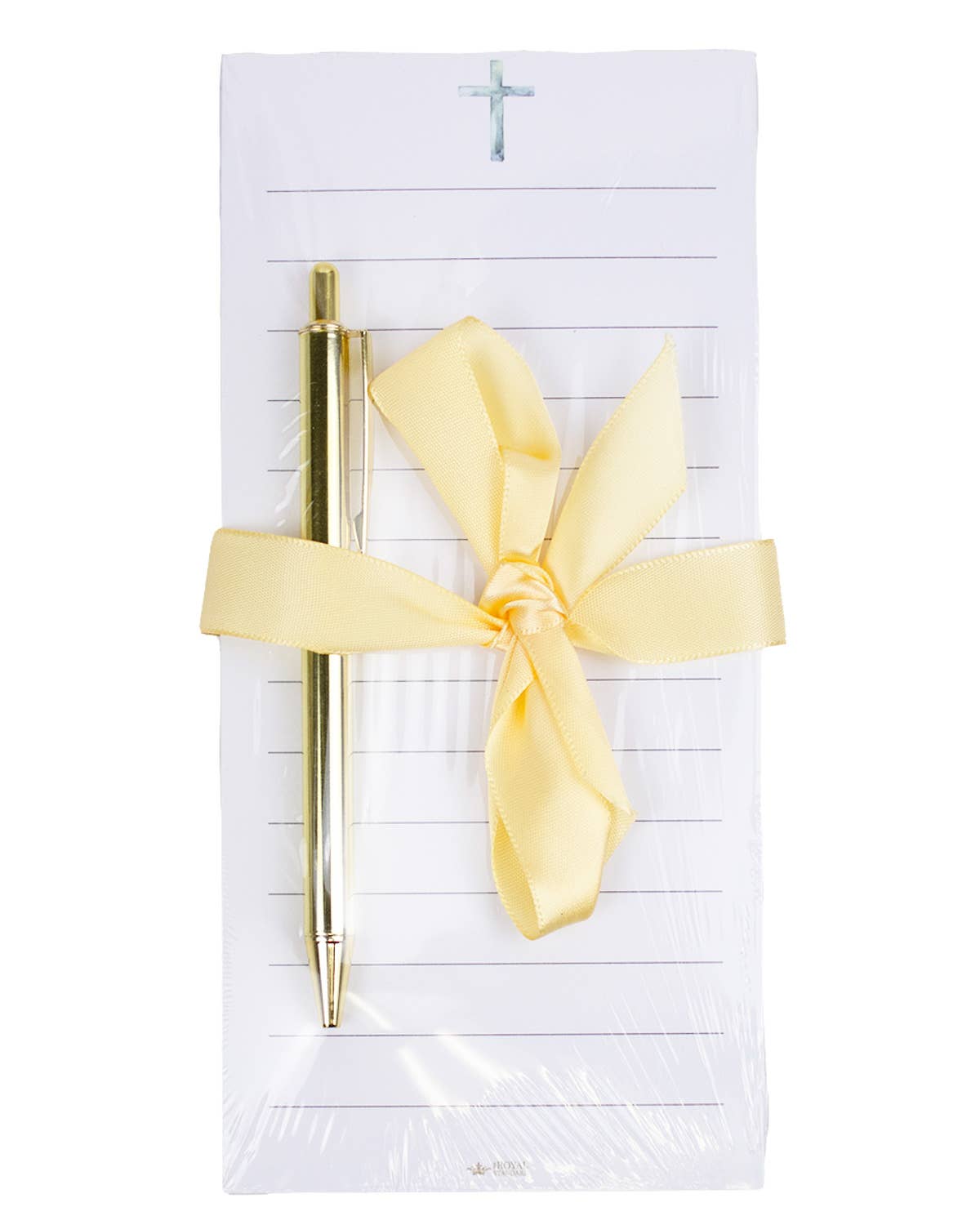 Jade Cross Notepad Gift Set   White/Blue   4x8.5