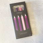 9"H 4pc Set Flameless LED wax Advent Tapers