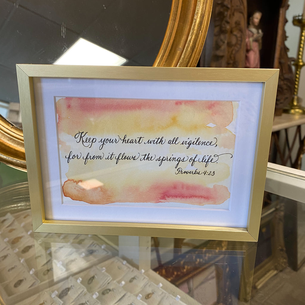 4x6 Gold Framed Scriptures; Quotes