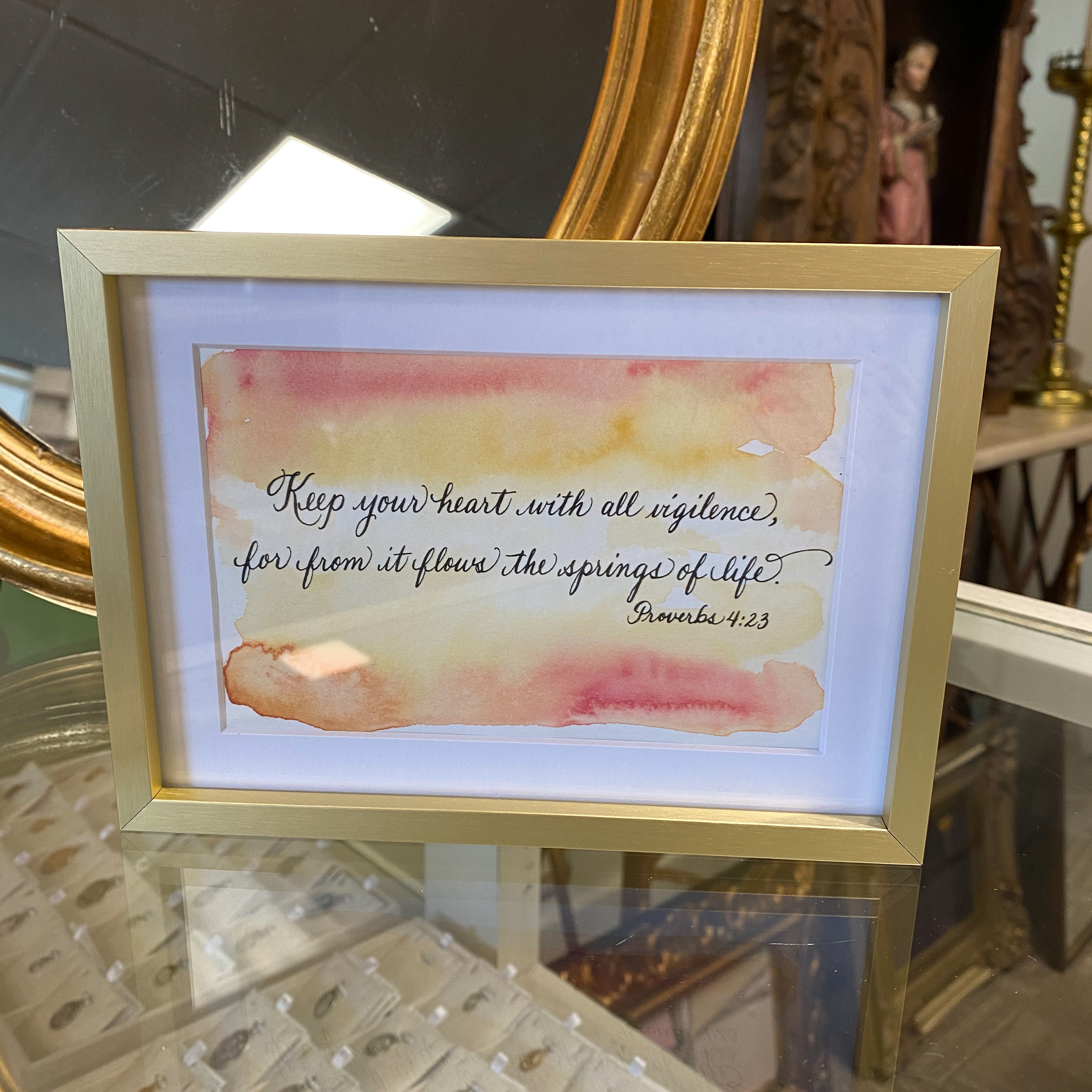 4x6 Gold Framed Scriptures; Quotes