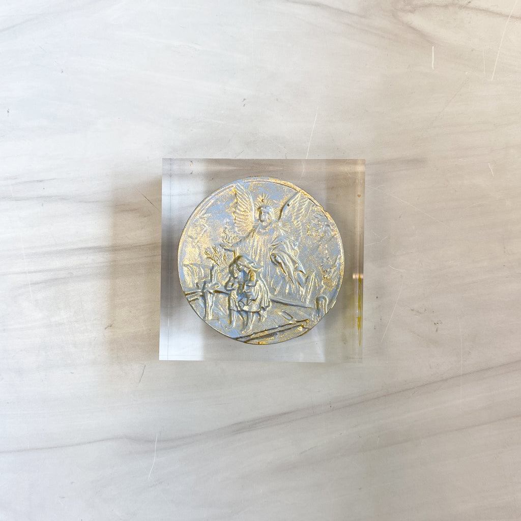 Guardian Angel on Acrylic Block 3x3