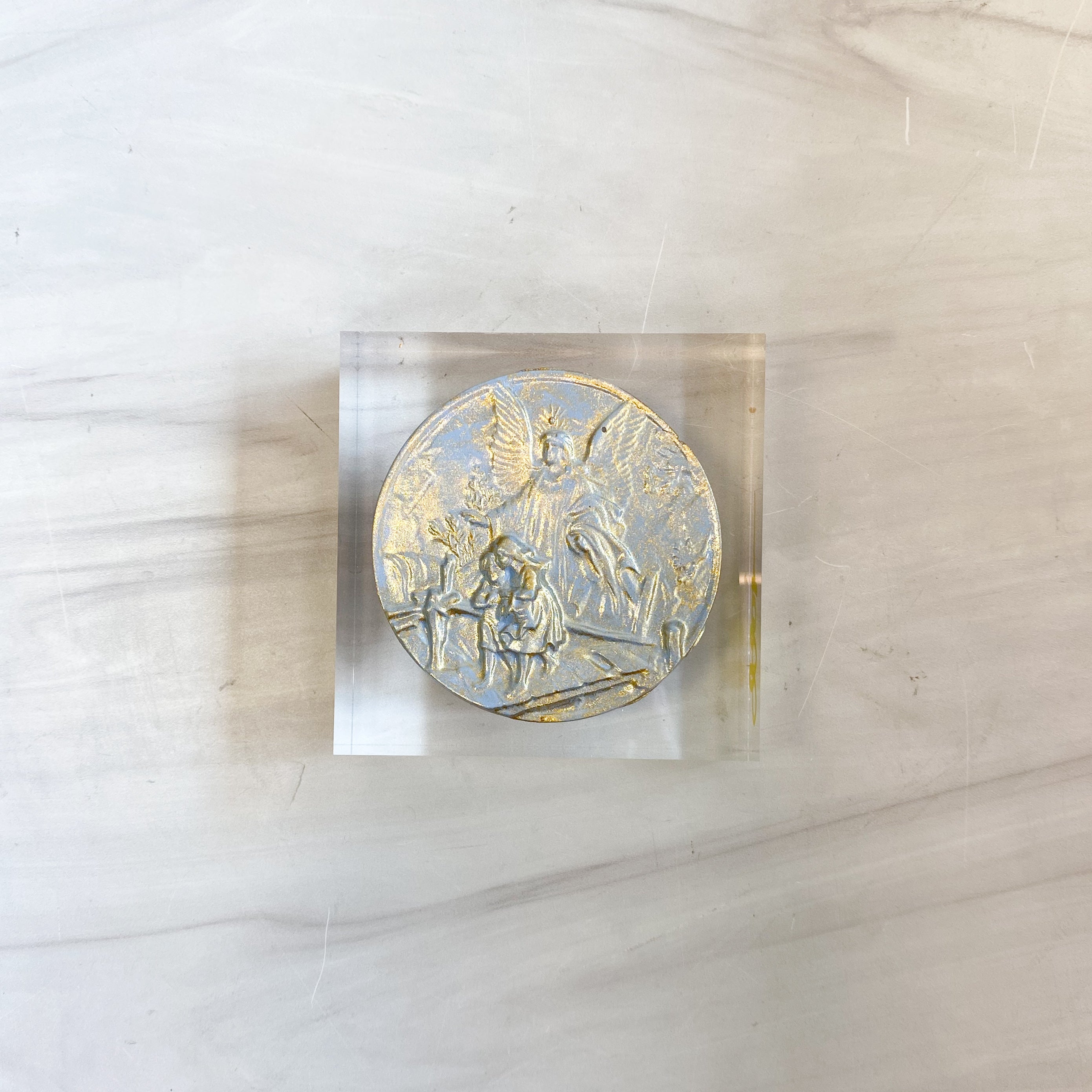 Guardian Angel on Acrylic Block 3x3
