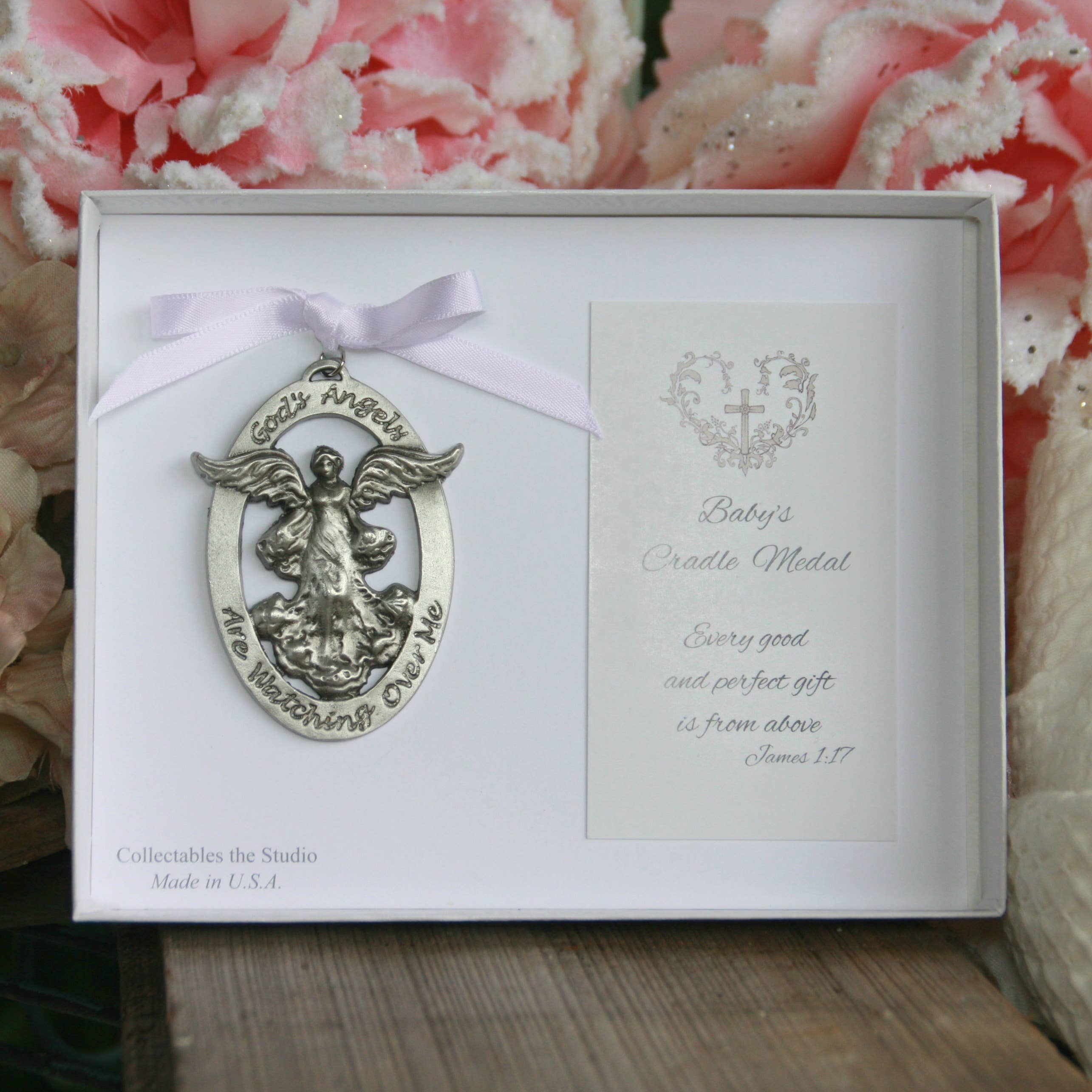 Baby Cradle Medal Angel for Girl CJ-347P