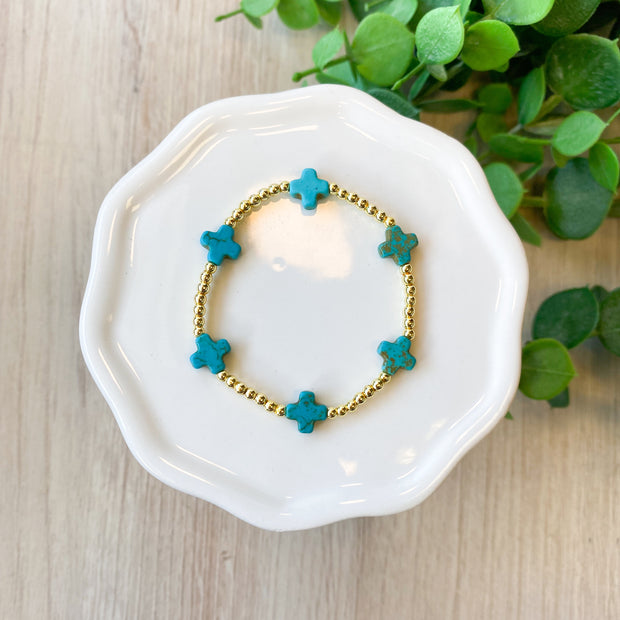 CK Island Girl Bracelet Pre-Pack 5.5" - Turquoise Cross Bracelet