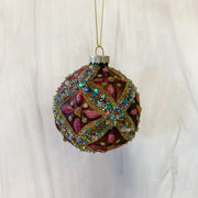 Lavish Ball Ornament, 4 Asst, Glass, 3.25"