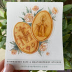 Gold Miraculous Medal Vinyl Sticker