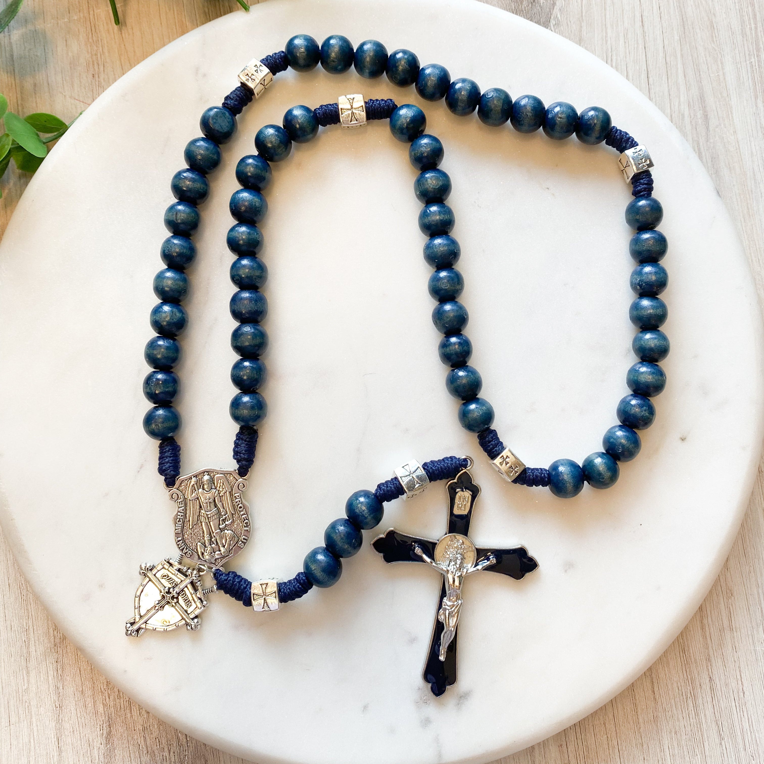 St. Michael Paracord Blue Rosary
