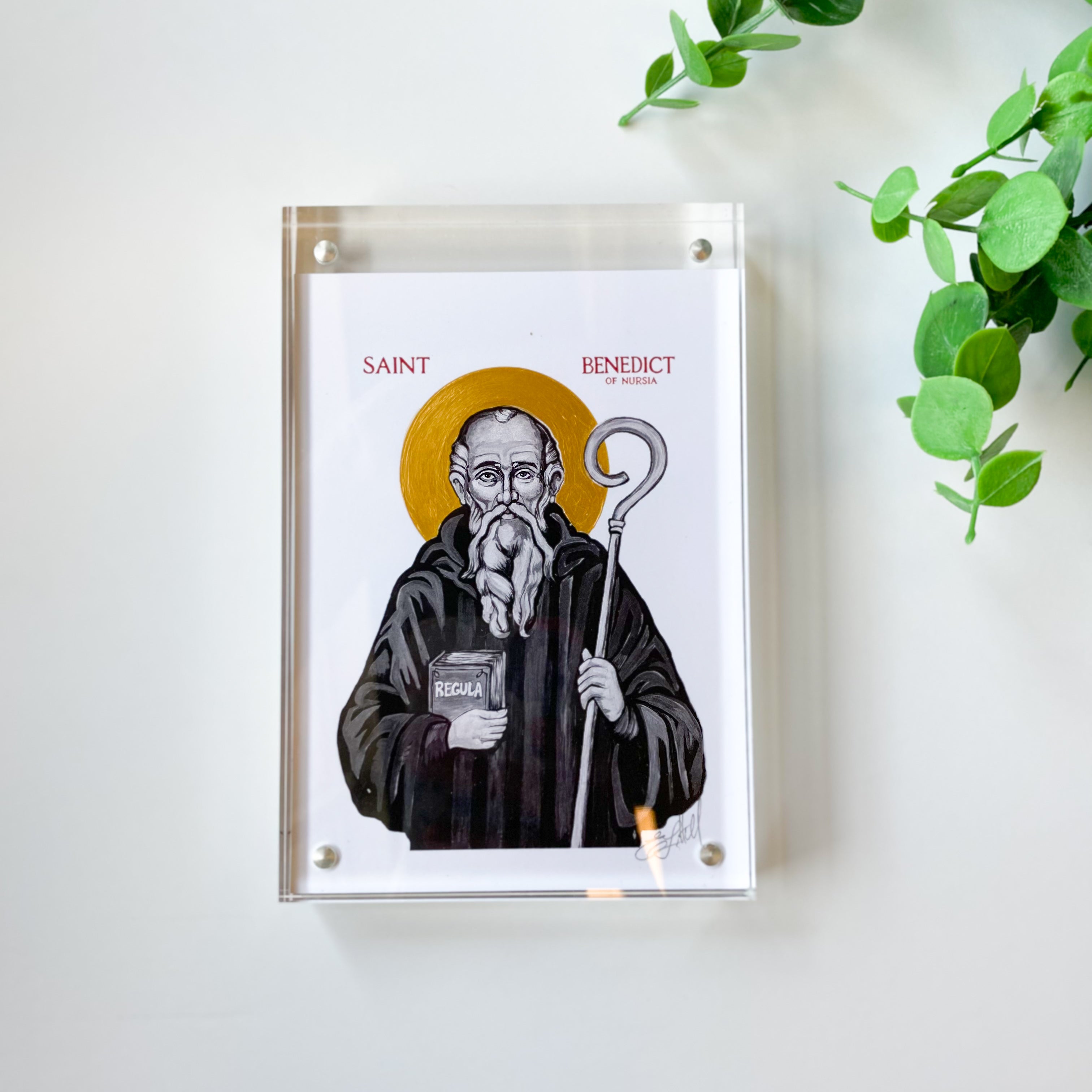 Embellished St. Benedict Acrylic Framed Print
