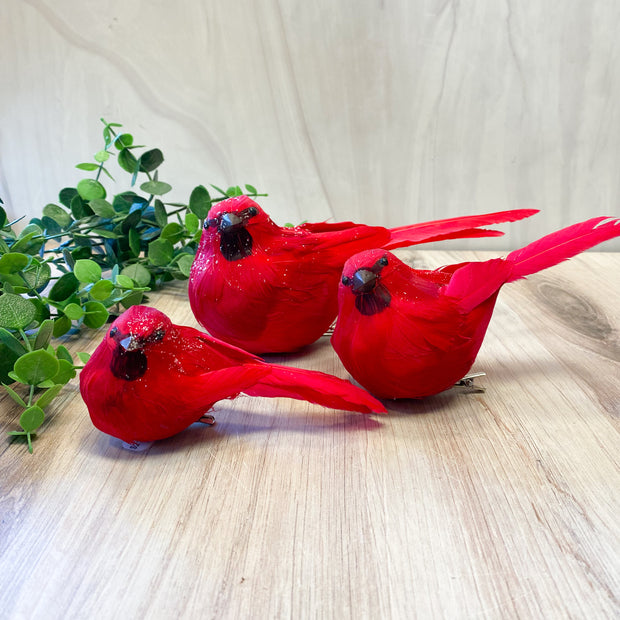 5"-9" Cardinal With Clip (3 ea/set) Red