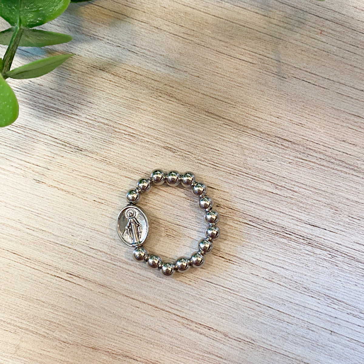 Beaded Religious Medal Rings