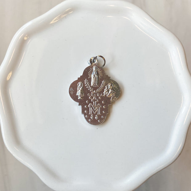 1.25" Four Way Medal in Silver Finish