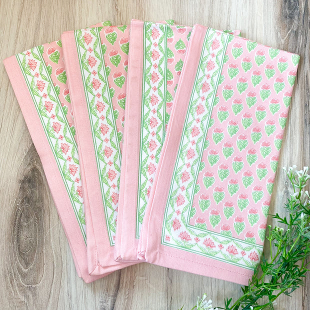 Floral Block Print Napkins (Set of 4)