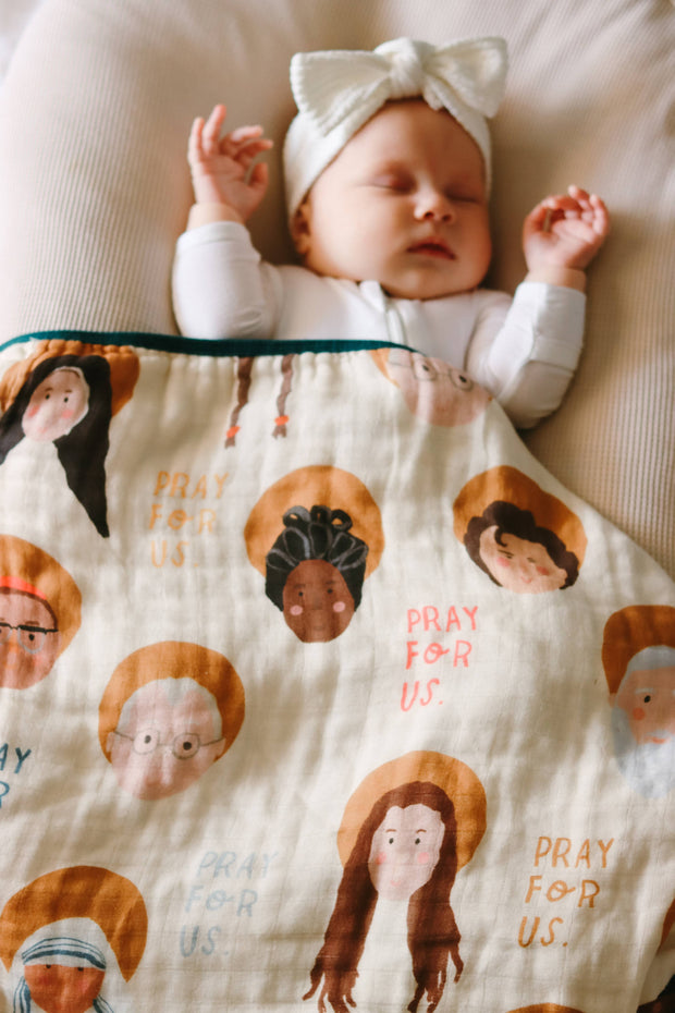 Deluxe Muslin Quilt | Catholic Baby Blanket | Baby Gift