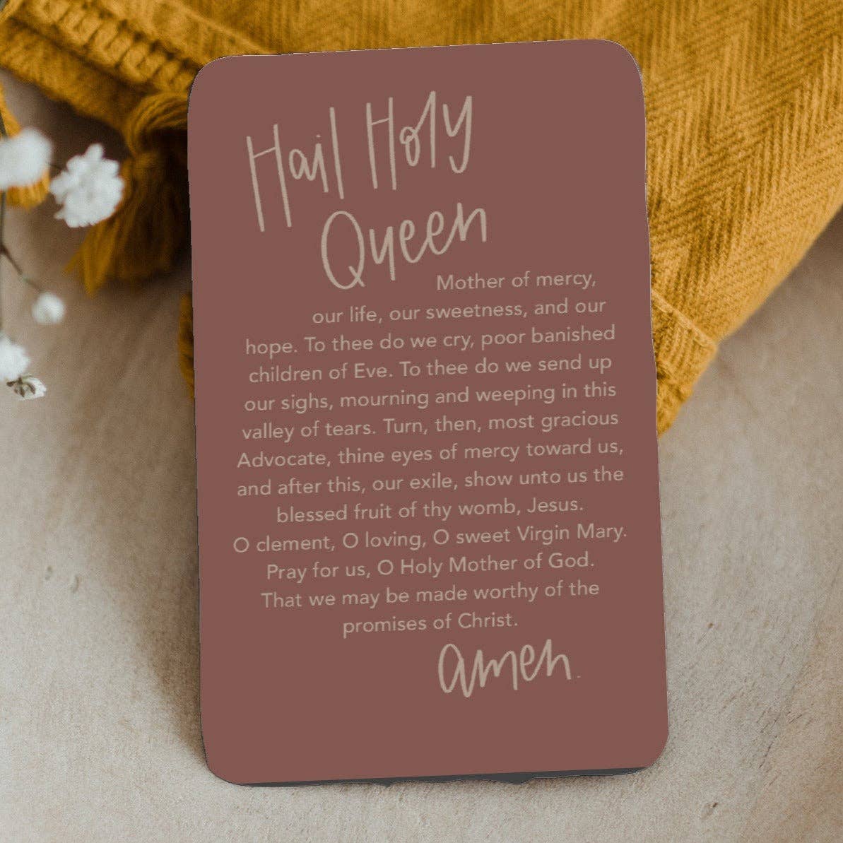 Hail Holy Queen Prayer Card