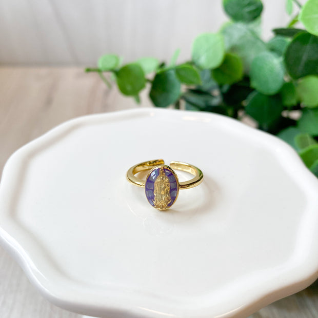 Blessed Mary Ring Purple