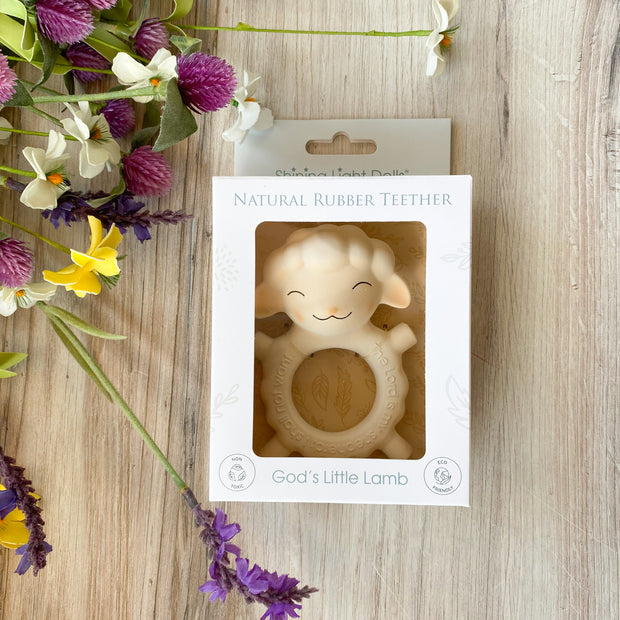 God's Little Lamb Natural Rubber Teether