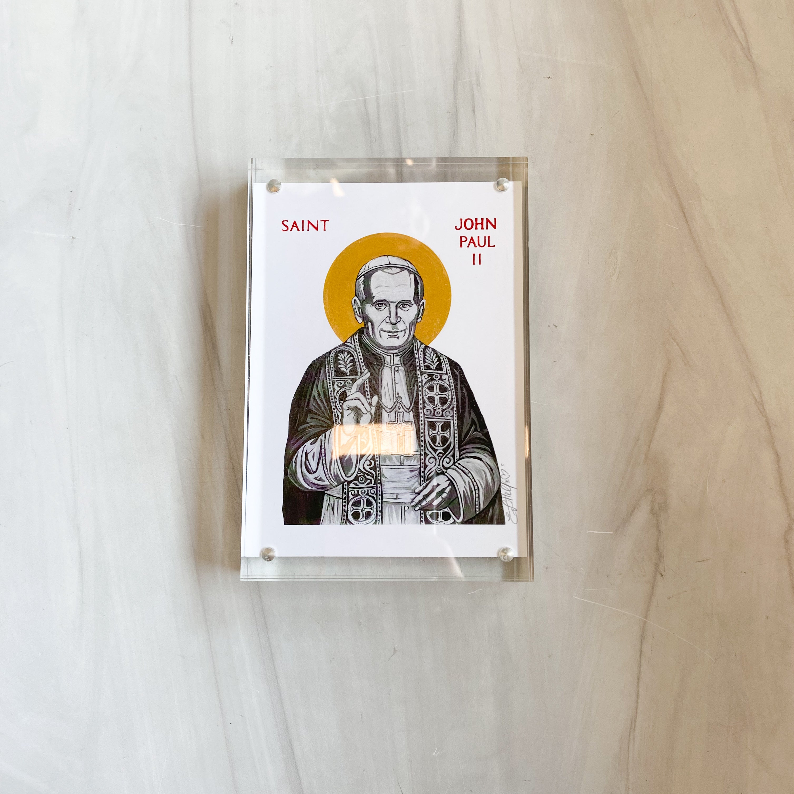 Embellished St John Paul II Acrylic Framed Print