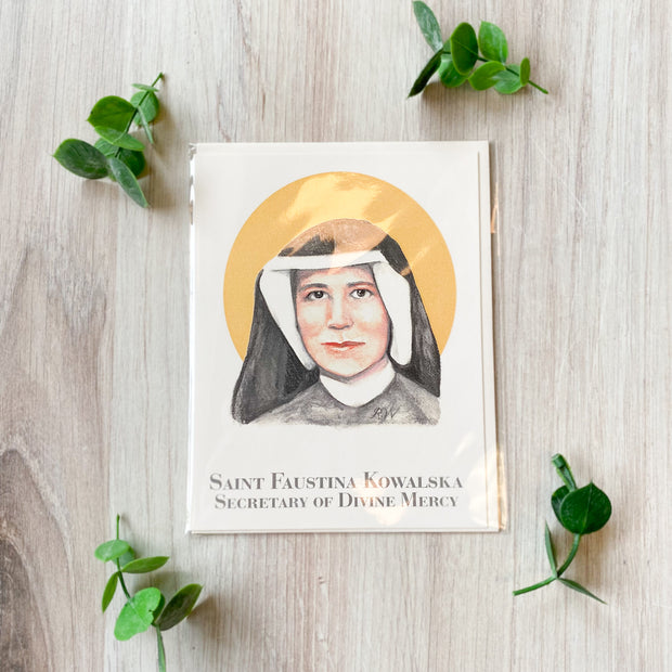 Saint Faustina Kowalsk, Secretary of Divine Mercy Notecard with Envelope