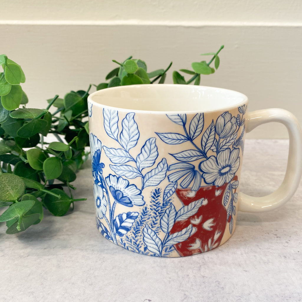 3-1/2" RD x 3" Stoneware w Flowers