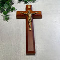 9" Two Tone Wood and Pearlized Cross