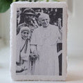 Mother Theresa and Saint Pope John Paul on Deckled-edge Handmade Paper Sacred Art Print