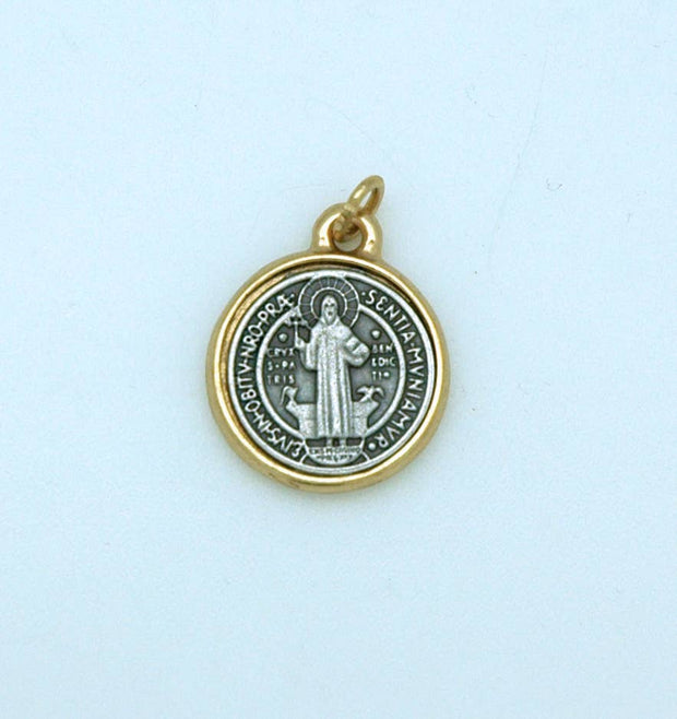 Italian Gold-Rimmed St. Benedict Medal