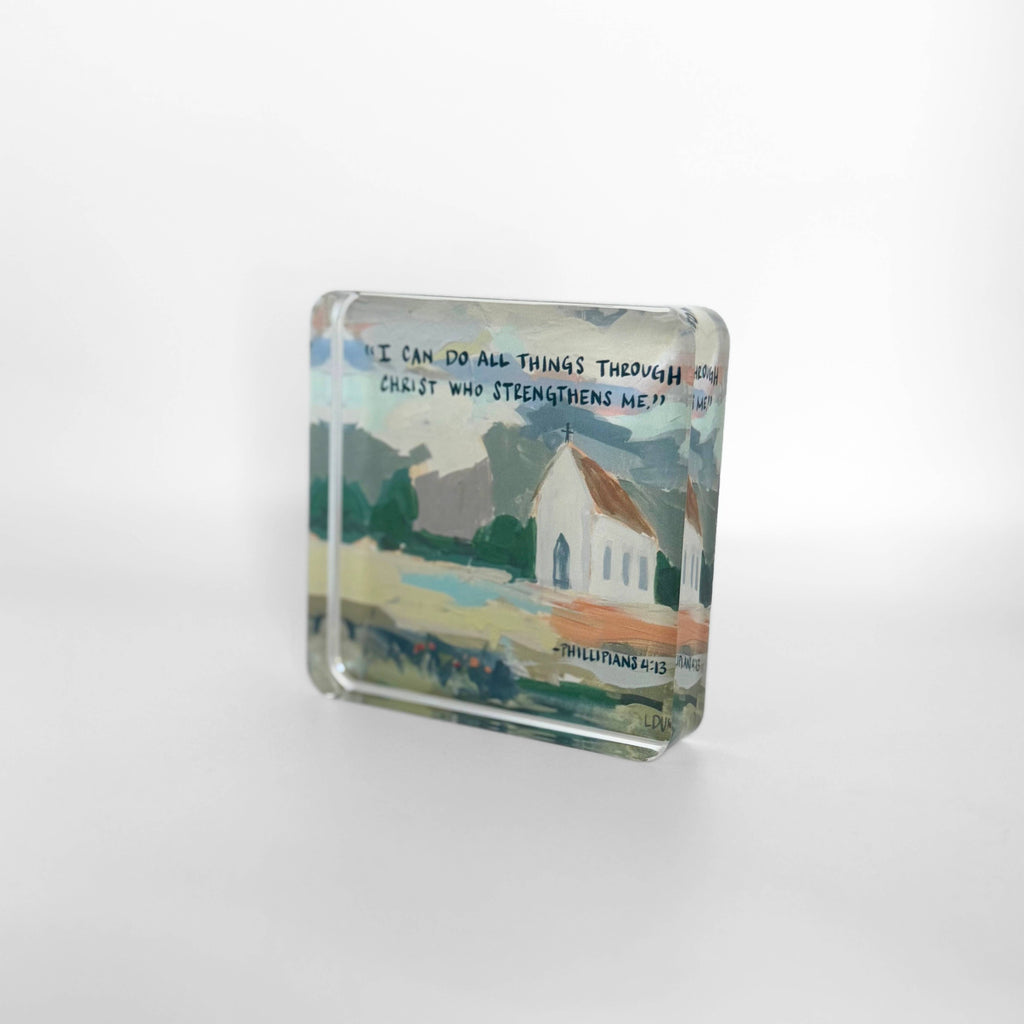 Phillipians 4:13 Acrylic Scripture Block