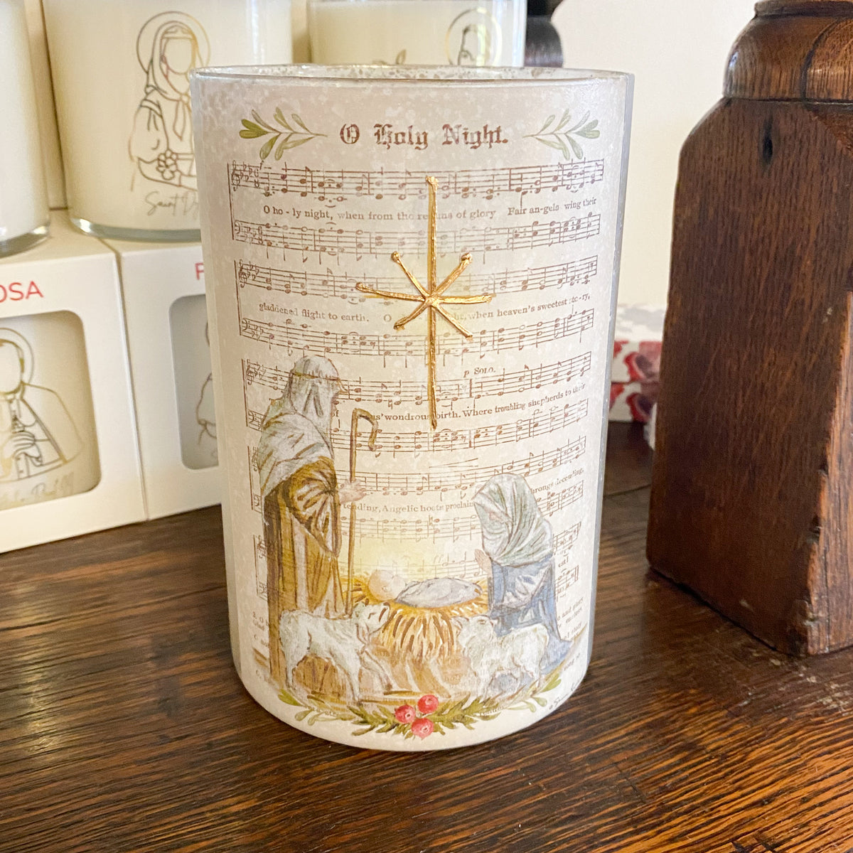 Candle Holder / Vase - Joyful Melody with Holy Family