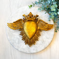 Ex-voto heart & wings golden