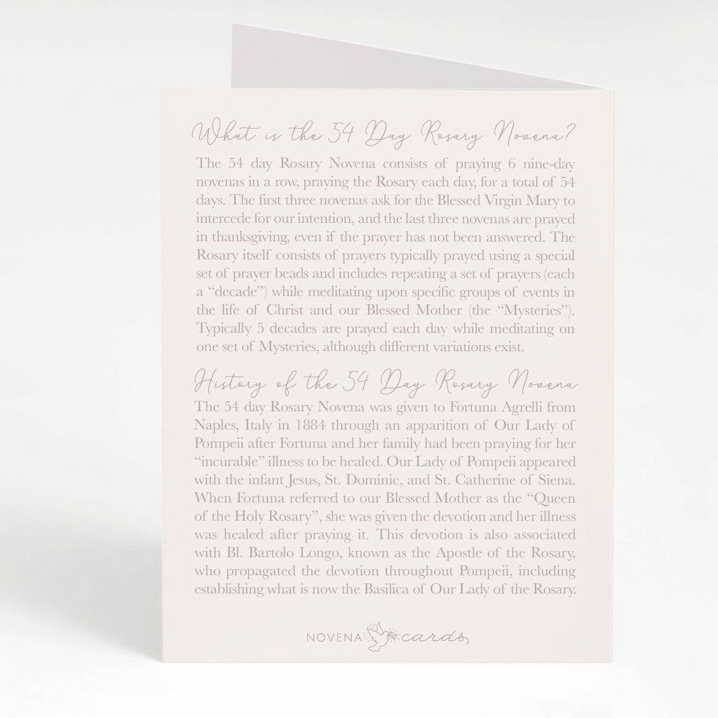 54 Day Rosary Novena Card | Bouquet of Roses - Single Card