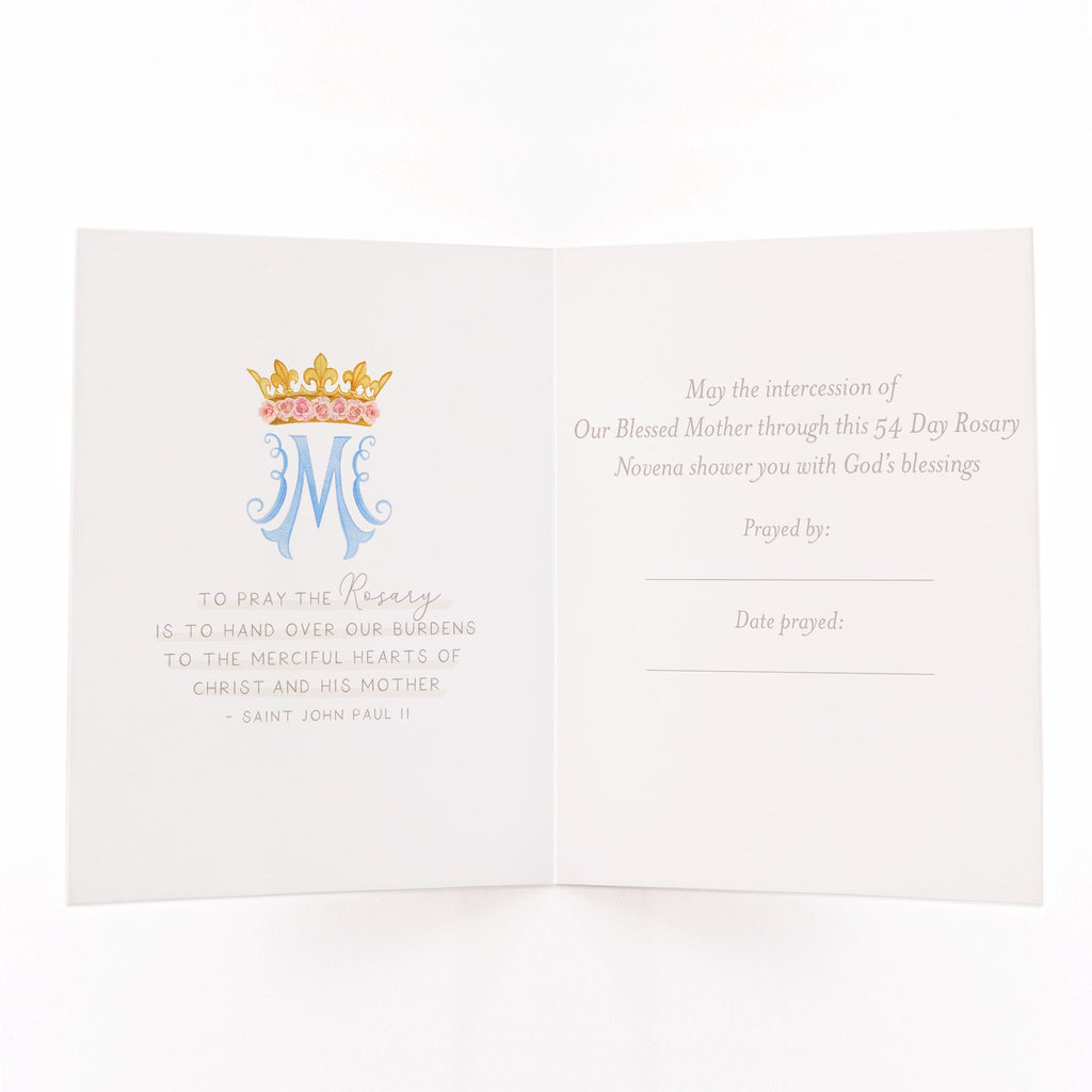 54 Day Rosary Novena Card | Bouquet of Roses - Single Card