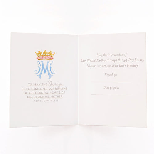 54 Day Rosary Novena Card | Bouquet of Roses - Single Card