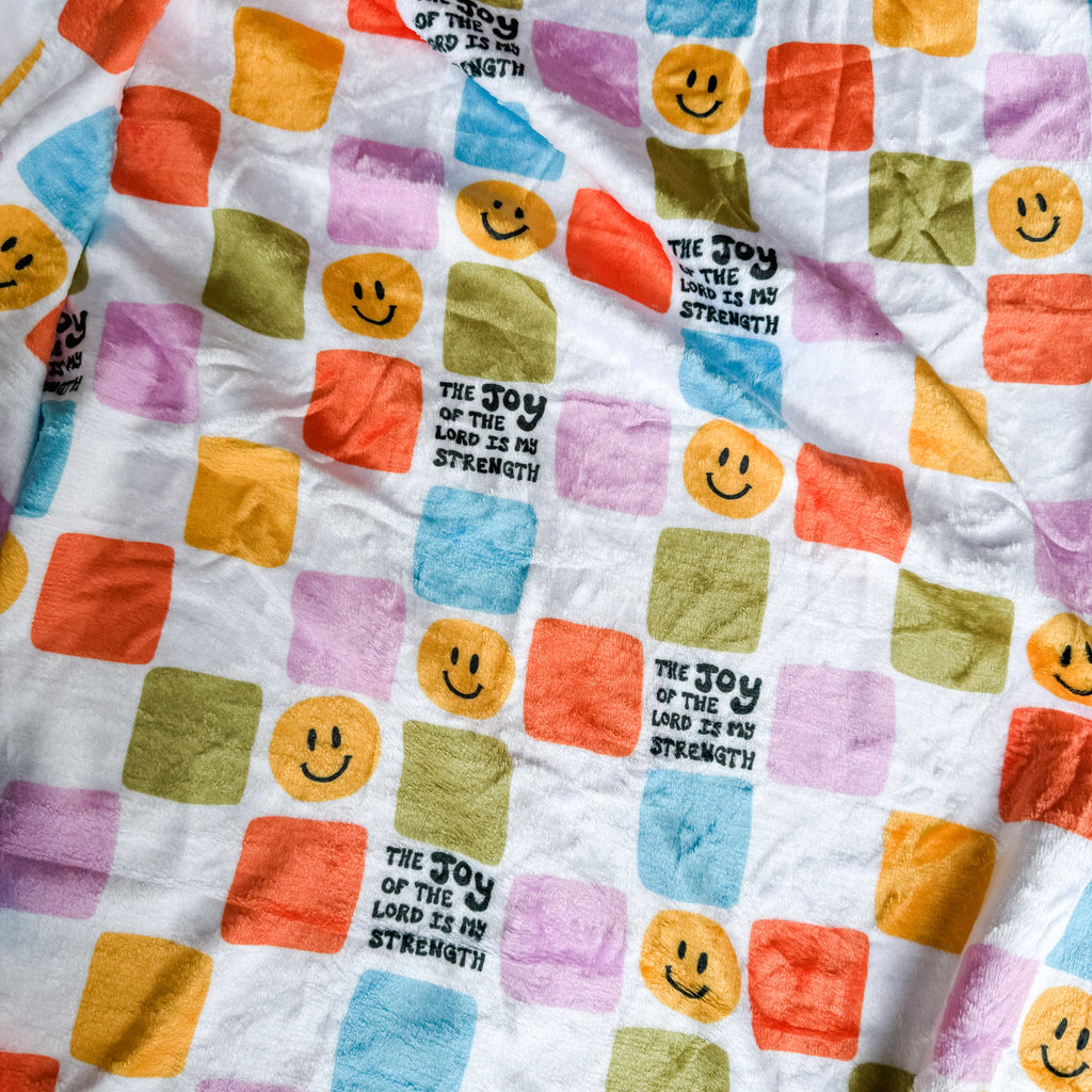 Joy of the Lord Retro Minky Blanket