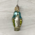 Mercury Glass Mary Ornament w Glitter Multi Color