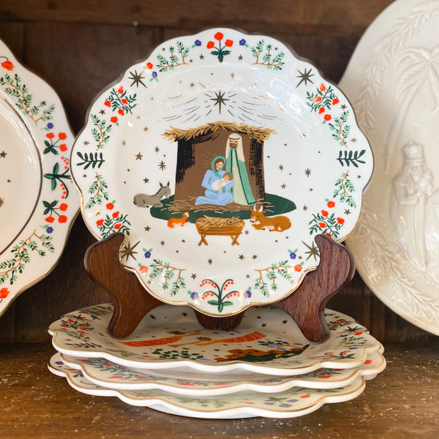 Nativity Porcelain Dessert Plate Set