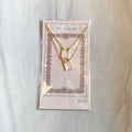 26" Infinity Scapular Necklace Mother of Pearl - Gold Border