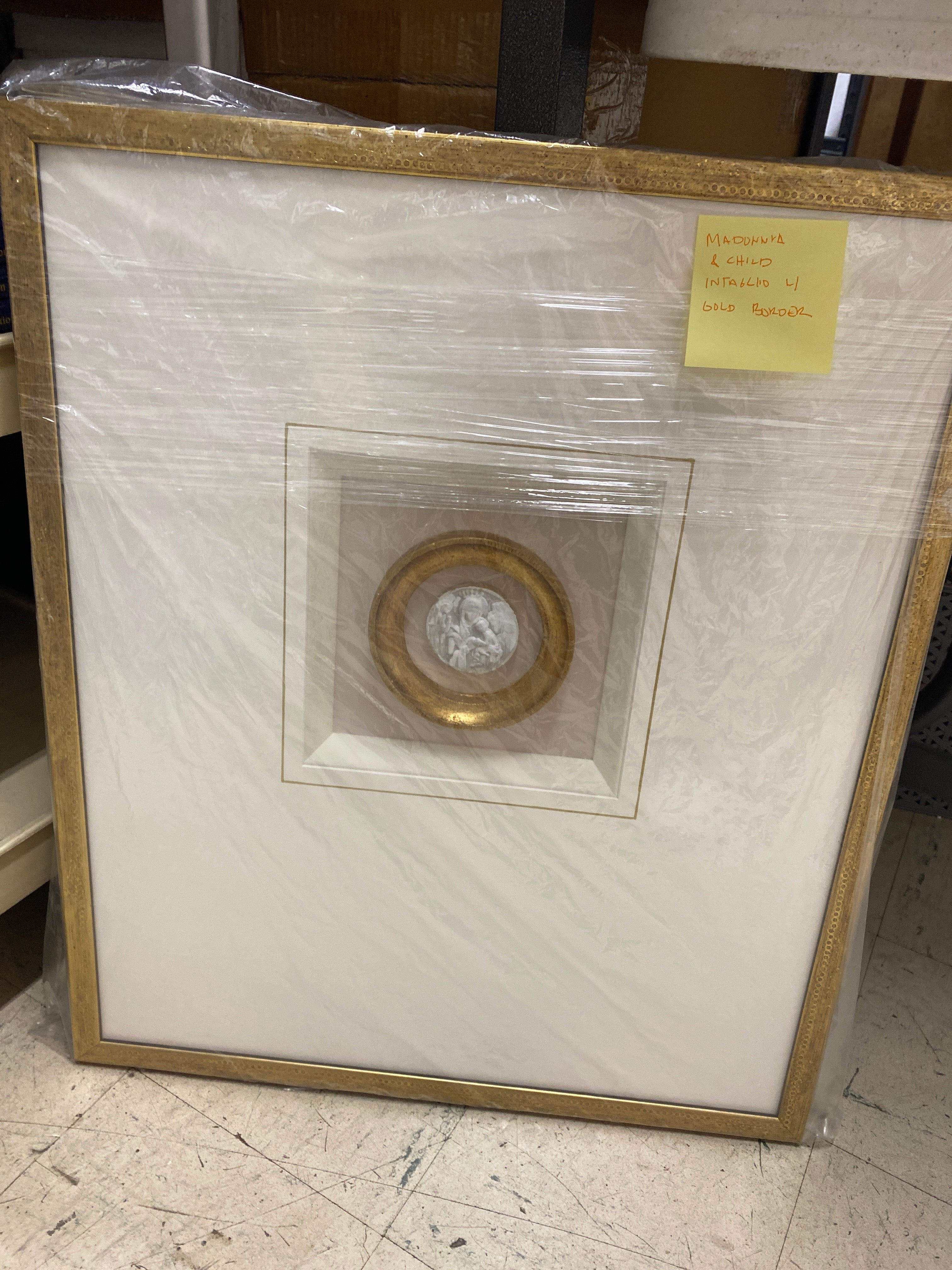Madonna and Child Intaglio with gold border