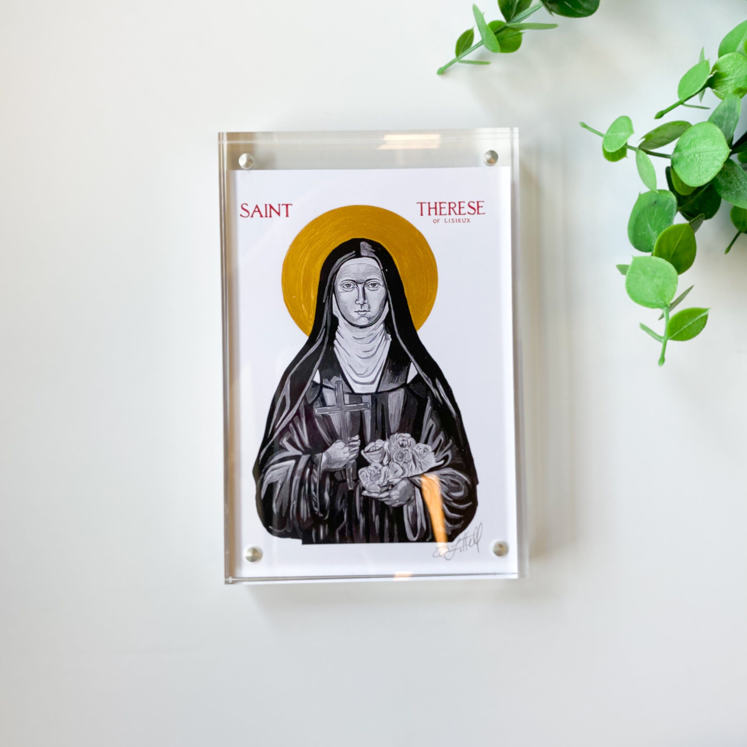Embellished St. Therese of Lisieux Acrylic Framed Print