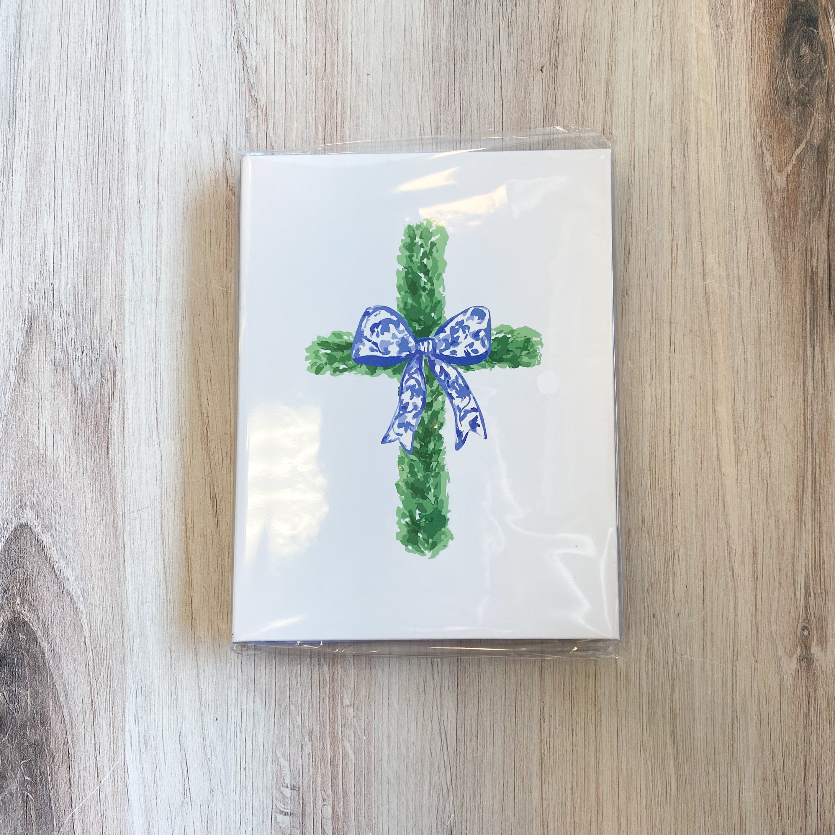 Boxwood Cross Stationery Set Blue/Green