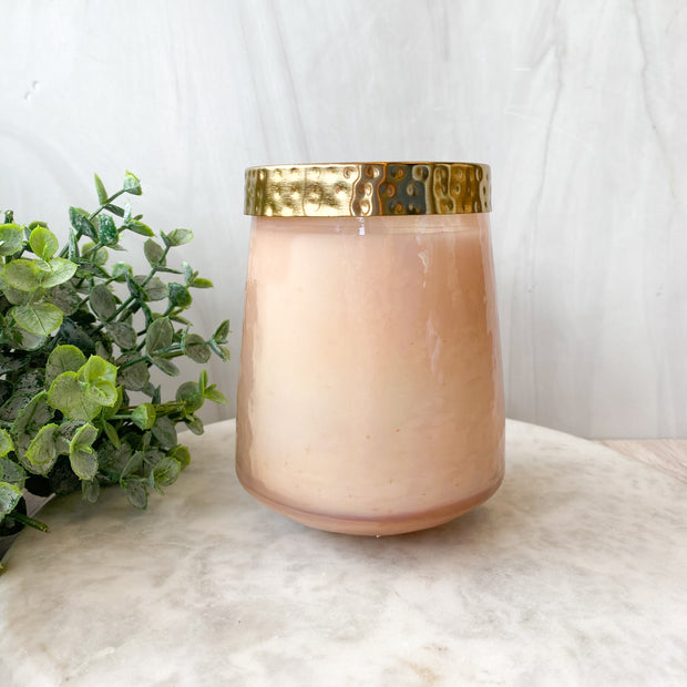 Rose & Oud Watercolor Pressed Candle-Tall