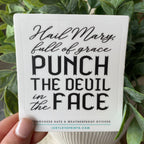 Punch the Devil in the Face Vinyl Sticker