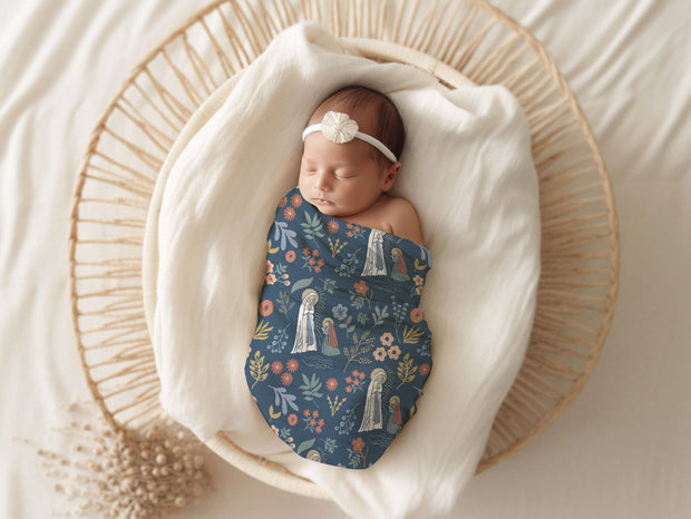 Our Lady of Lourdes & St. Bernadette Deluxe Swaddle Catholic