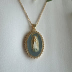 Miraculous Medal in Blue Necklace