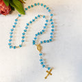 Turquoise Gem Beads Handmade Rosaries by Camille Brown (Gold and Silver)
